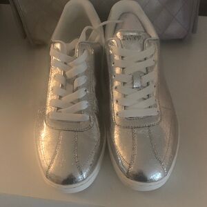 DKNY Metallic Silver Women's Sneakers